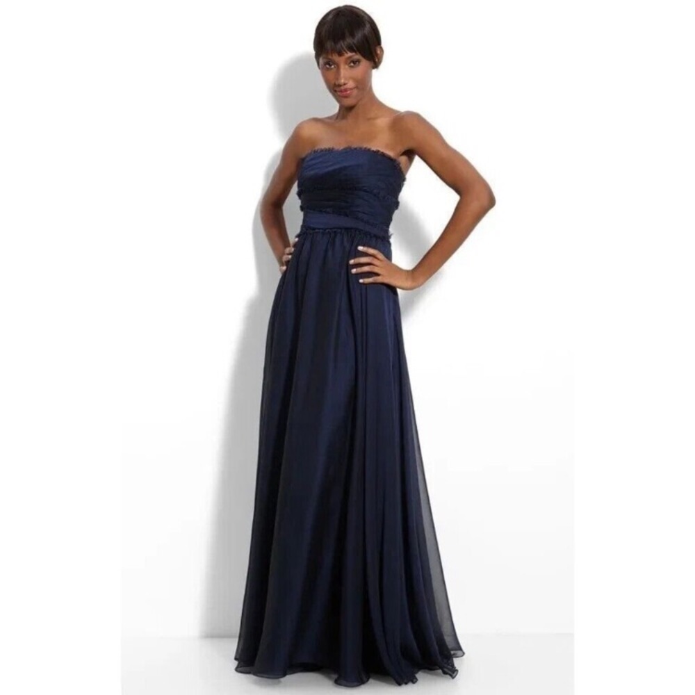 MONIQUE LHUILLER Bridesmaids Strapless Chiffon Special Occasion Dress